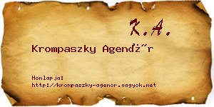 Krompaszky Agenór névjegykártya